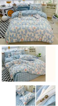 360Home Schlafzimmer Bettwäsche Bettdecke Baumwolle Bettbezug Blaue blüte